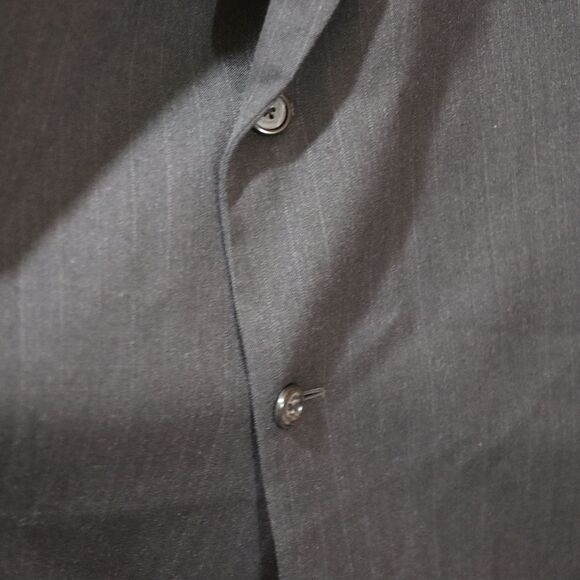 Petrocelli Charcoal Pinstripe Wool Suit Suspenders 58R Mens Tailored Classic - Picture 9 of 13